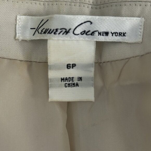 Kenneth Cole New York Metallic Beige Ruched Gathered Jacket Size 6 Petite - Picture 2 of 8